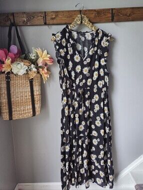 Signature By Sangria Daisy Midi Dress XL